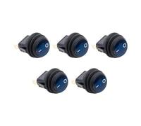 WANGCL 5PCS LED Waterproof Toggle Switch 12V ON/OFF Round Rocker Switch Toggle Buttons 3 Pins for Car Boat Truck-KCD1 Blue