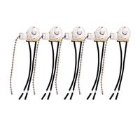 WANGCL 5PCS Pull Cord Switch ON/OFF 3A 250V AC Shower Pull Cord Switch Light Switch Pull Cord With Pre-Wired Cable for Table/Floor/Wall/Chandelier