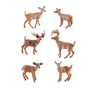 WANGCL 6 Pcs Animal Figures Realistic White Tailed Deer Figurines Forest Animals for Christmas Early Educational Birthday Cake Topper Gift Party