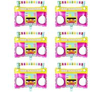 WANGCL 6 Pieces 22 Inches Inflatable Boombox for 80s 90s Party Decor Chain Link Balloons for Hip Hop Birthdays Weddings Party Supplies