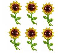 WANGCL 6 Pieces 36 inch Sunflower Balloons Aluminum Foil Balloon Sunflower Shaped Mylar Balloons for Summer Sunshine Birthday Wedding Décor