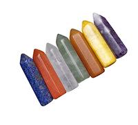 WANGCL 7Pcs Healing Crystal Wands Point Faceted Prism Bars for Reiki Chakra Meditation Therapy Deco
