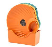 WANGCL 8pcs Creative Snack Tray Shell Shape Plate Fruit Appetizer Serving Tray with Base, Divided Serving for Chips and Dip, Condiment, Veggies, Candy and Snacks
