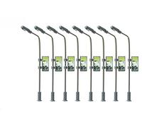 WANGCL 8PCS Model Railway Train Lamp Posts LED Street Light Lamps Metal Single-Headed Illuminated Street Light HO OO Scale