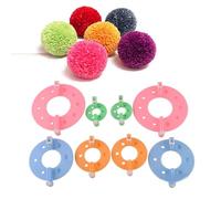 WANGCL 8pcs Plastic Pom Pom Maker Kit 4 Different Sizes Reusable Diy Pompom Craft Fluff Ball Knitting Wool Yarn Weaver Tool