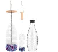 WANGCL Bottle Brush,Bottle Cleaning Brush,for SodaStream Glass Bottles Scratch-Free Cleaning Bottle Cleaner for Glass Carafe 0.6 Litres Soda Bottles Drinking Bottles(Pack of 2 White)