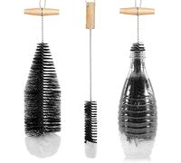 WANGCL Bottle Brush for SodaStream Glass Bottles Scratch-Free Cleaning Bottle Cleaner for Glass Carafe 0.6 Litres Soda Bottles Drinking Bottles(Pack of 2 Black