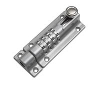 WANGCL Combination Locking Bolt 4 Digit Sliding Lockable Padbolt Sliding Heavy Duty 120mm Stainless Steel with Anti-Tamper Screws（Silver）