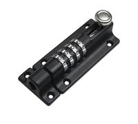 WANGCL Combination Locking Bolt 4 Digit Sliding Lockable Padbolt Sliding Heavy Duty 120mm Stainless Steel with Anti-Tamper Screws（Black）