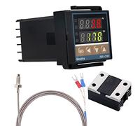 WANGCL Digital PID Controller Intelligent Thermostat with 25A SSR Relay K Type Thermocouple for Electrical Energy Chemical Industry Holding Tanks Ovens - 0-1300 ℃