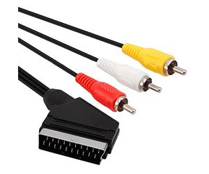 WANGCL INB26629 2PCS 1.8M Scart Cable Scart Adapter Scart to RCA Scart lead for DVD player to TV Composite AV Connector Converter for TV DVD VCR NES FC