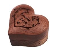 WANGCL Individual heart-shaped ring box for Wedding Ceremony Walnut Ring OrganiserJewellery Storage Box Engagement Birthday Gift