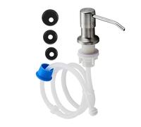 WANGCL Kitchen Sink Soap Dispenser Stainless Steel Lotion Dispenser With 120cm Silicone Hose And 3pcs Compatible Bottle Caps For Home Kitchen Bathroom -Sliver