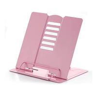 WANGCL Metal Book Stand, Cookbook Holder Reading Book Holder Lightweight Cook Book, Portable Textbook Holders Adjustable Recipe Document Stand Tablet Music Book Stands (Pink)