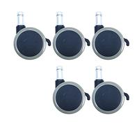 WANGCL Office Chair Casters Floor Protecting Rubber (Set of 5) 50 MM Castor Wheels with Standard Stem Size (Gray)