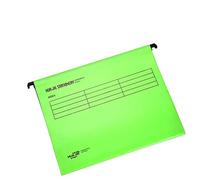 WANGCL Pack of 12 A4 Suspension Files with Tabs and Card Inserts for Filing Cabinets, Polypropylene A4 Hanging Filing Storage Folders Interior Folders (Green)