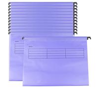 WANGCL Pack of 12 A4 Suspension Files with Tabs and Card Inserts for Filing Cabinets, Polypropylene A4 Hanging Filing Storage Folders Interior Folders (Purple)