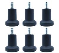 WANGCL Pack of 5 Glide Castors for Office Chair Wheel Replacement, 11mm x 22mm Stem, 50mm Diameter (Black)