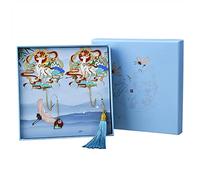 WANGCL Plum Deer Bookmark, Chinese Style Plum Deer Bookmark Gift Boxed Brass Hollow Baking Lacquer Metal Bookmark