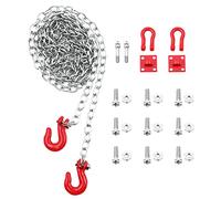 WANGCL RC Car Tow Hook Trailer Chain Set 100CM Lifting Chains+D Shackle for 1/10 RC Crane Trailer Climbing Crawler Car