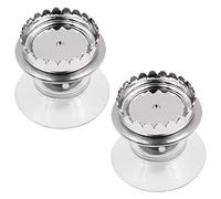 WANGCL Set of 2 Magnetic Soap Dish with Suction Cup Stainless Wall Mounted Magnetic Soap Dish Holder for Bathroom Kitchen（Conical）