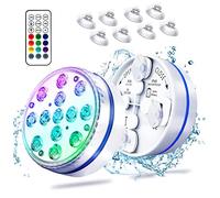 WANGCL Submersible Led Pool Lights for Above Ground Pools IP68 Waterproof Inground Pool Light with Remote RF(200ft) 16 RGB Dynamic Color 7cm (2pack)
