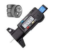 WANGCL Tyre Tread Gauge Digital Tyre Depth Gauge 0-25.4mm Tire Tread Depth Measuring Tool for Cars Trucks Motor - Black