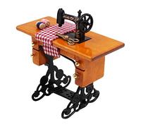 WANGCL Vintage Mini Sewing Machine 1/12 Dollhouse Sewing Machine Doll House Accessories Wooden Dolls House Furniture for Barbie Sewing Machine Decoration