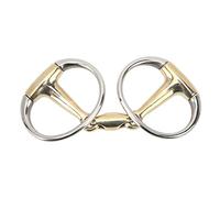 Wangcmcol 135mm Horse Ring Snaffle Bit Stainless Steel and Copper Hinge Horse Loose Ring Snaffle for Outdoor Gifts