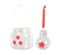 Wangcmcol 2pcs Plastic Jar Bird Feeder Clear Plastic Jar Wild Bird Feeder with Floral Pattern for Garden Decoration