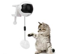 Wangcmcol Automatic Cat Toy with Removable Hair Ball, Separable Base, Key Switch for Interactive Play, Entertainment for Cats When Alone (White)