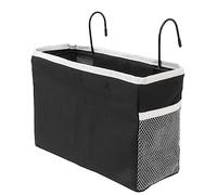 Wangcmcol Bedside Storage Basket Hook Hanging Canvas Bag Rail Organization Shelf for Dormitory Office Living Room
