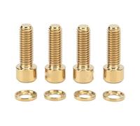 Wangcmcol Bike Disk Brake Screw Set, Ti Alloy Material, Accuracy Threads, Firm Connection, Lightweight, Compact Size for Easy Installation for DIY Replacement (Gold)