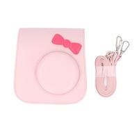 Wangcmcol Case for Mini SE/7+ Instant Camera PU Leather Cute Protective Case Camera Bag with Adjustable Shoulder Straps