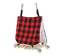 Wangcmcol for Parrot, for Pet Birds, Suspension Bridge, Winter Warm Hanging Nest, with Bell, Bird Hammock House (Red and Black Check)