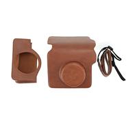 Wangcmcol Mini Instant Camera Protective Bag PU Camera Case with Adjustable Shoulder Strap for Fujifilm Wide300 (Brown)