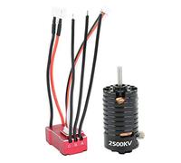 Wangcmcol RC Car Motor, for 1/24 1/28 1/32 Scale Models, High Torque, CNC Aluminum Heat Sink, Efficient Copper Windings, Precision Energy Conversion, Easy Installation (Black 2500KV)