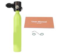 Wangcmcol S307 0.5L Scuba Oxygen Cylinder Diving Air Tank Diving Respirator with Gauge Snorkeling Breathing Equipment (Green)