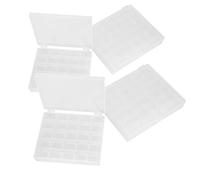 Wangcmcol Sewing Bobbins Storage Box, For Home Sewing Accessories, 4Pcs Transparent Plastic Spools Case, 25/36 Grids Organizer, Thread Bobbin Holder, Clear Storage Container, Porta