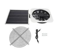Wangcmcol Solar Panel Fan Kit Solar Exhaust Fan 100W Solar Powered Panel with 10inch Round Fan for Greenhouse Shed Chicken Coop (White)