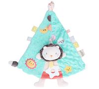 Wangcmcol Teething Toys for Baby, Soft Velvet Corduroy Teether, Easy Grasp Pull Design, Infant Soothing Comfort Doll with Bell, Cute Animal Face Security Blanket, High Elastic Down (Lion)