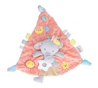 Wangcmcol Teething Toys for Baby, Soft Velvet Corduroy Teether, Easy Grasp Pull Design, Infant Soothing Comfort Doll with Bell, Cute Animal Face Security Blanket, High Elastic Down (Elephant)