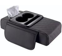 WANGDAFA Microfiber Leather Car Center Console Cover for Citroen C4 Picasso/Grand C4 Picasso 2007-2022, with Cup Holders and Tissue Box 4-in-1 Storage Box for Auto Armrest