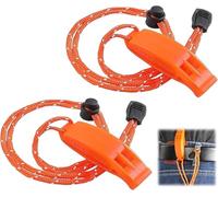 Wangdake Whistles with Reflective Lanyard,2PCS Emergency Whistle,survival whistle loud,safety survival whistle for Outdoors,Hiking,Mountaineering, Boating And Signalling