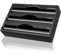 Wangdaqi Acrylic 3-in-1 Foil Dispenser with Cutter, Cling Film Dispenser, Foil Dispenser, Made of Acrylic Cling Film, for Kitchen Drawers (3 grids)