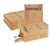 WANGDEFA 50 Pack Paper Evidence Bags 9.45 * 5 * 3 inch Crime Scene Paper Evidence Bag for Receipts (50)