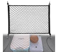 WANGDEFU Car Cargo Net,Adjustable Organizer Storage Net,80 x 60cm Elastic Nylon Mesh Baggage Organizer,Cargo Boot Netting Universal Fit for Luggage,Car Boot,Trunk,Vehicle,Van,SUV,4 Hooks Included