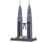 Wange Petronas Towers of Kuala Lumpur. Architecture building bricks set.