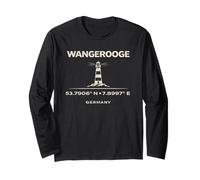 Wangerooge Germany Lighthouse Coordinates North Sea Long Sleeve T-Shirt
