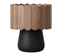 WANGHAI-666 Chest of Drawers Bedside Cabinet with Curved Slat Design Cone Base for Bedroom Storage Organization(Bruin,Small)